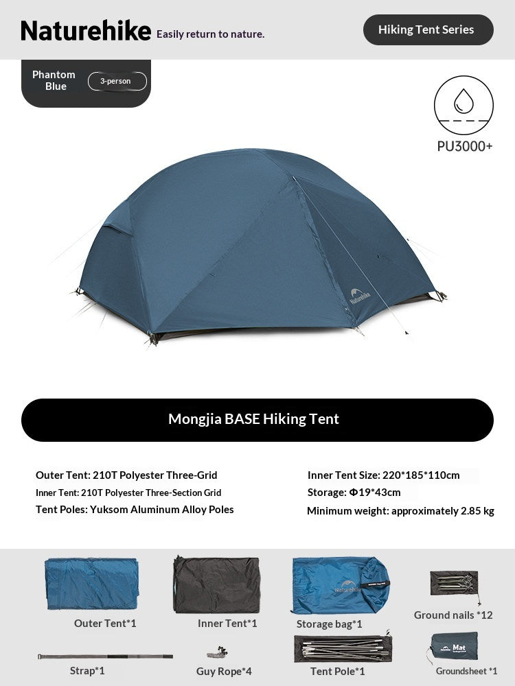 Naturehike MONGAR Series - UL, PRO & BASE Tents Collections Portable Ultralight 1-3 Persons Rainproof Expandable Canopy Double Layer Hiking Tent
