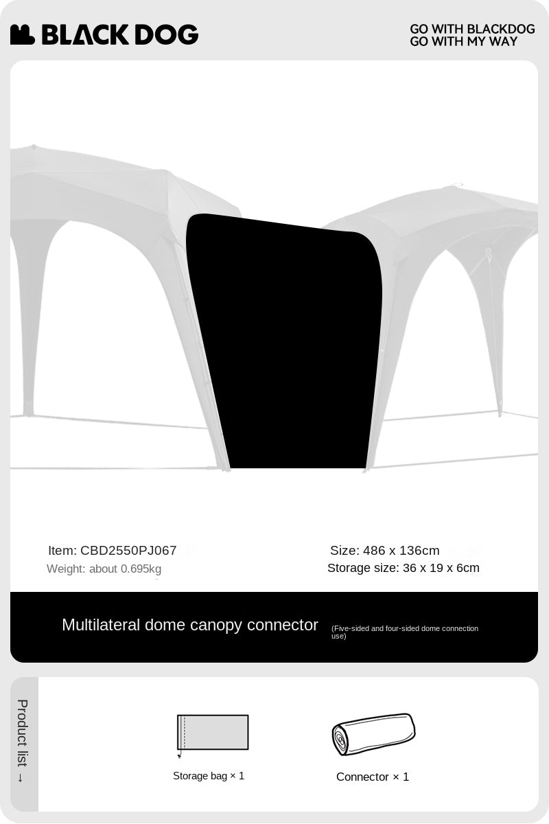 BLACKDOG DOME SKY Automatic Modular Multiple Setting Canopy Tent Unlimited Connection Bedroom Living Area Waterproof Outdoor Fast Build 4-12 Person Unicorn