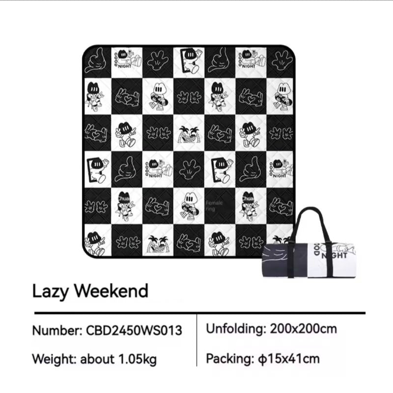 BLACKDOG Portable Ultrasonic Aluminum Picnic Mat Soft And Skin-Friendly Water-proof Moisture-Proof And Stain-Proof Mattress Sleeping Pad Blanket