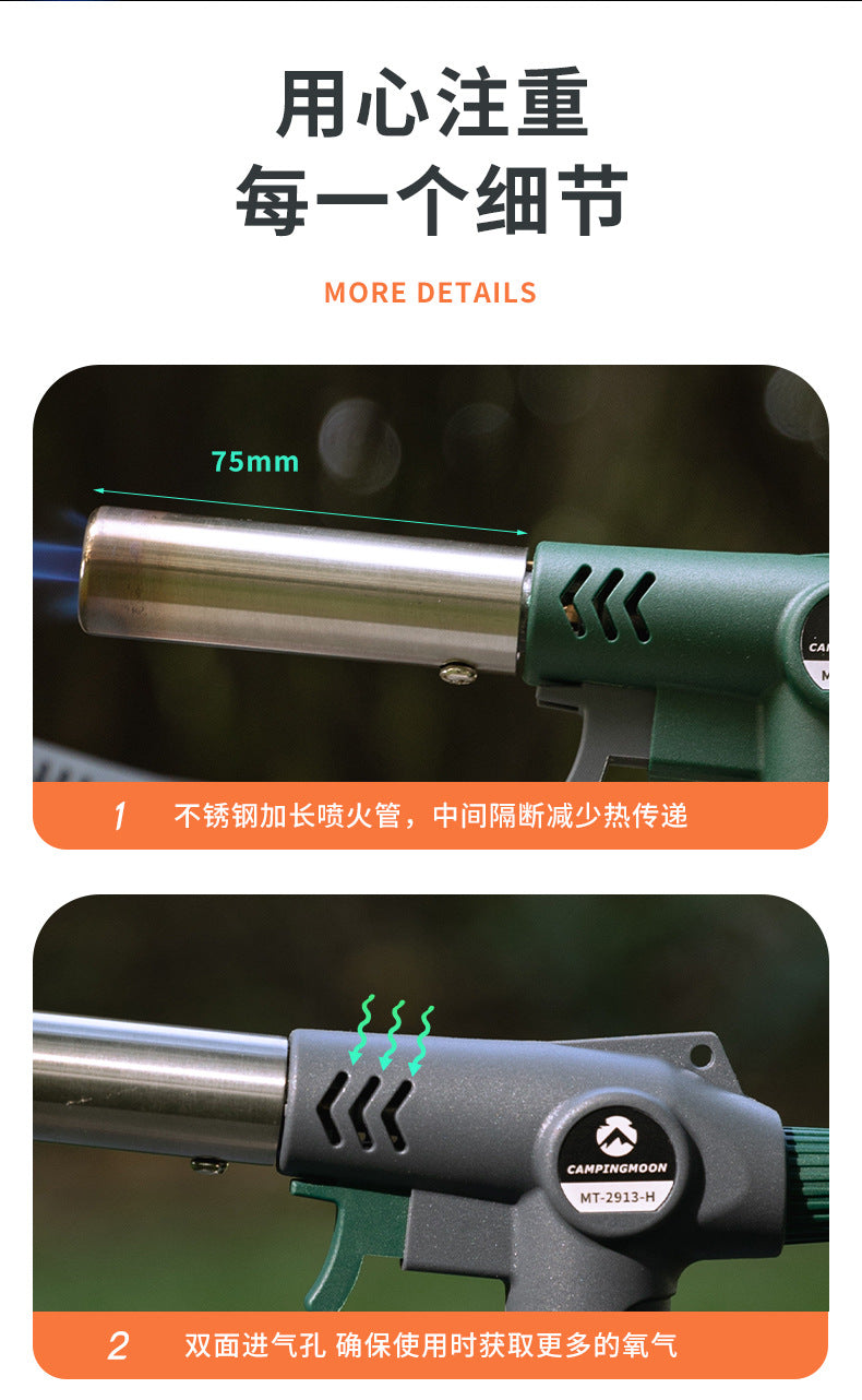 Campingmoon MT-2913-G MT-2913-H High Power Butane Gas Blow Torch Outdoor Portable Charcoal Grill Burner Hand Igniter Cartridge Spitfire Spray Gun