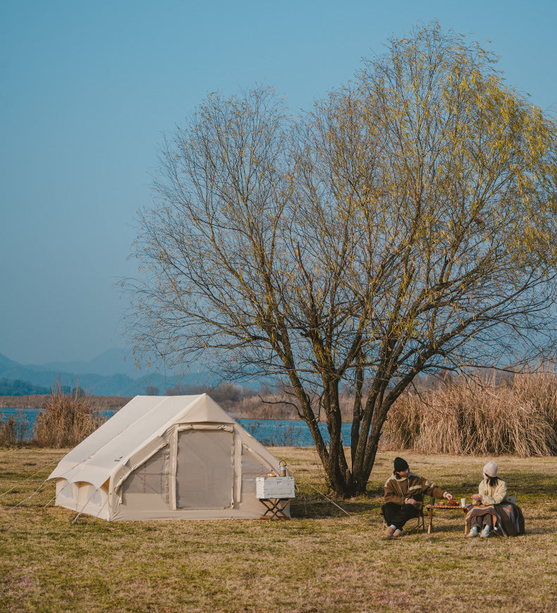 Naturehike GEN Air Series 12/6.3 Inflatable Tent 4-8 Persons Premium Fast Build Eaves Tent Large Area Shelter Blended Polyester Cotton Waterproof