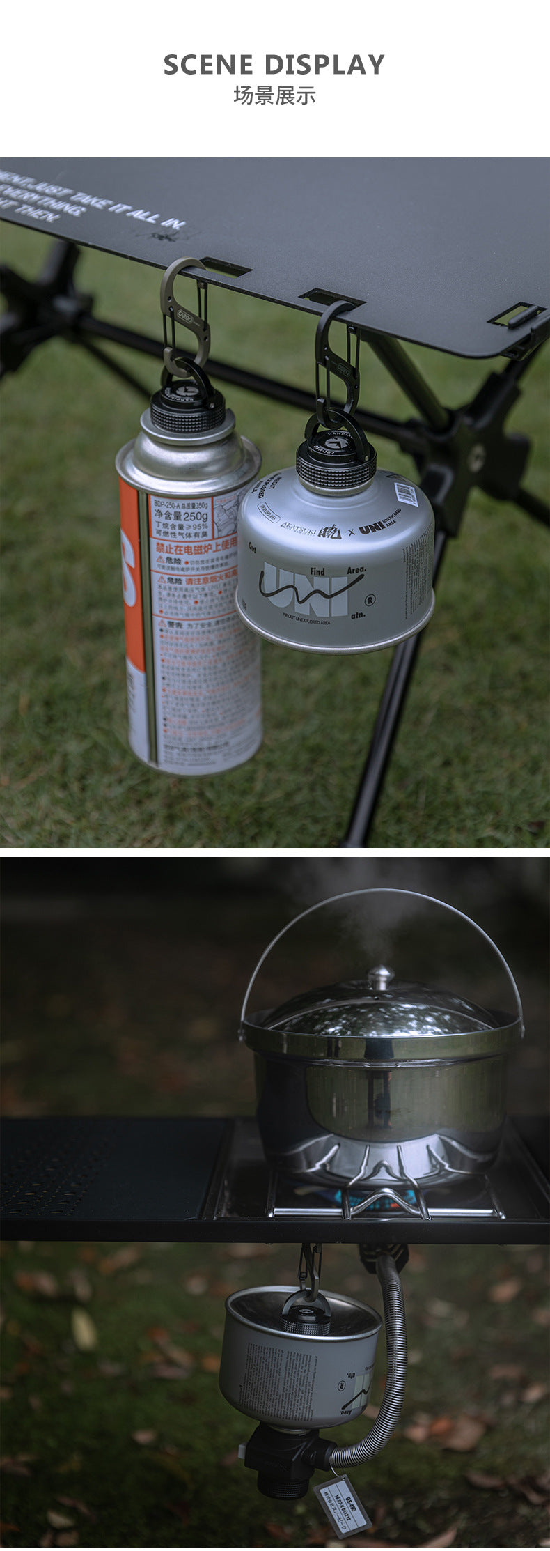 Campingmoon Canister Magnetic Hanging Ring Cover Portable Ultralight Butane Flat Gas Tank Protective Hang Ring For Screw And Nozzle Type Fuel Can