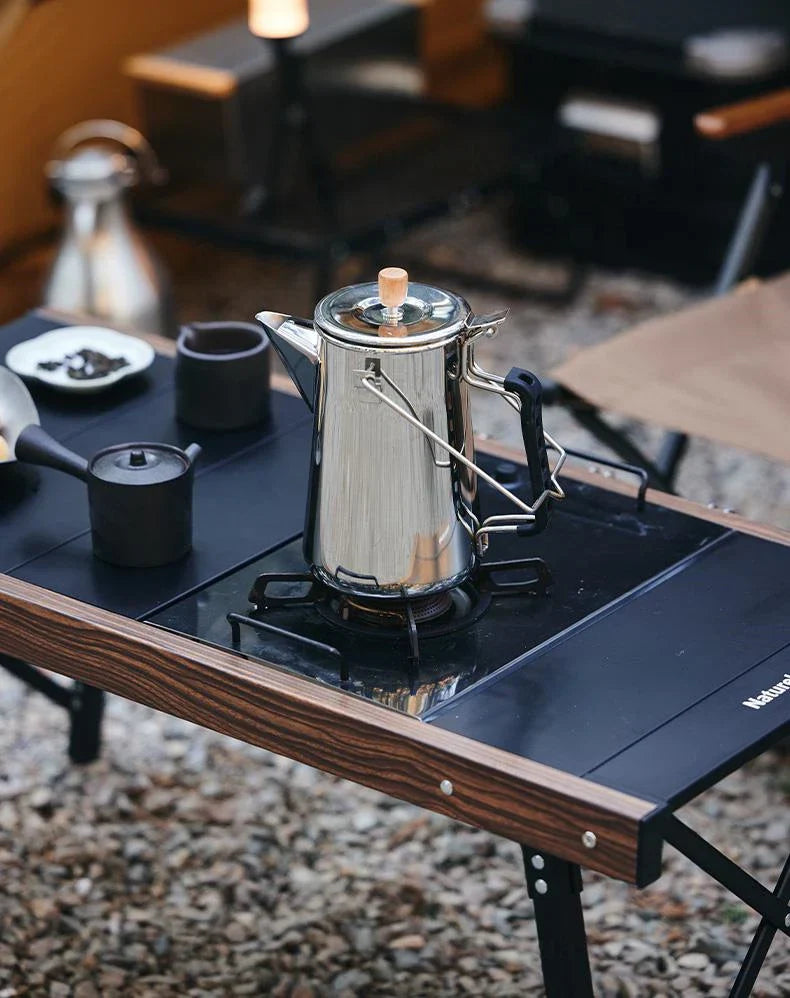 Naturehike IGT Aluminum Alloy Folding Table Multifunctional Quick-Open Table Removable BBQ Grill Wood Picnic Fishing Hiking Camping Outdoor