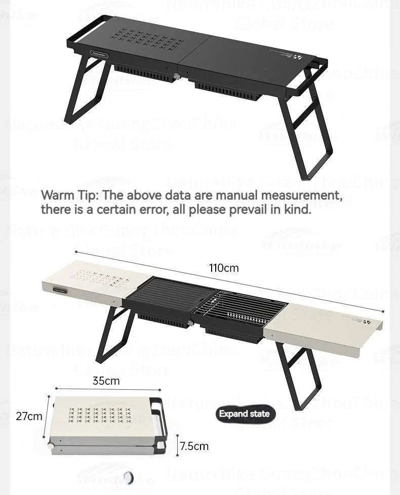 Naturehike Folding Barbecue Table Grill Box Portable Lightweight Multifunctional Foldable Black White BBQ Grill Rack Stove Table Supply Camping