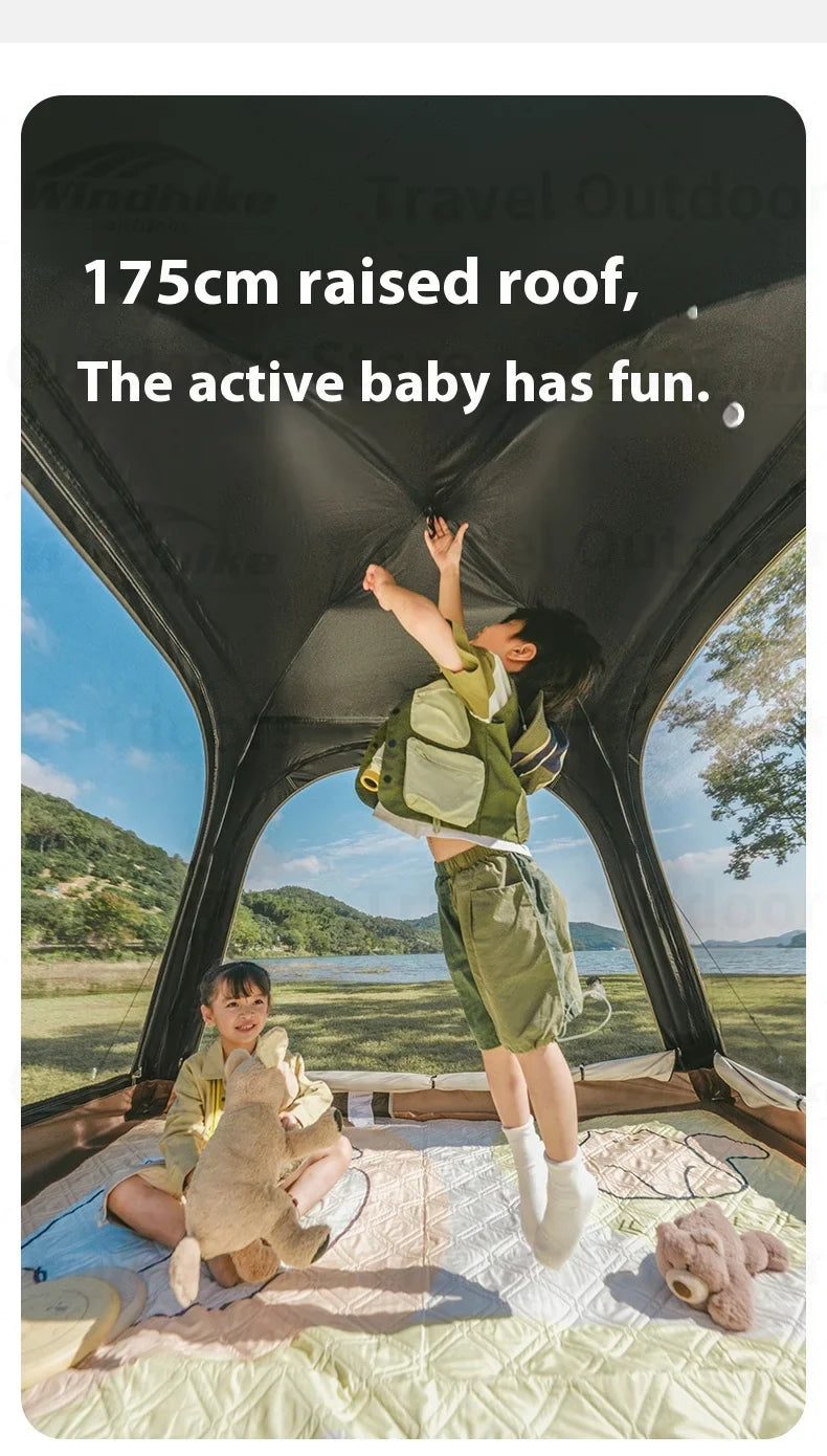 Naturehike ANGO PLUS Automatic Tent Upgraded Portable Lightweight 3-4 Persons Quick Opening Tent Camping Park Canopy Tent Integrated Tent Waterproof