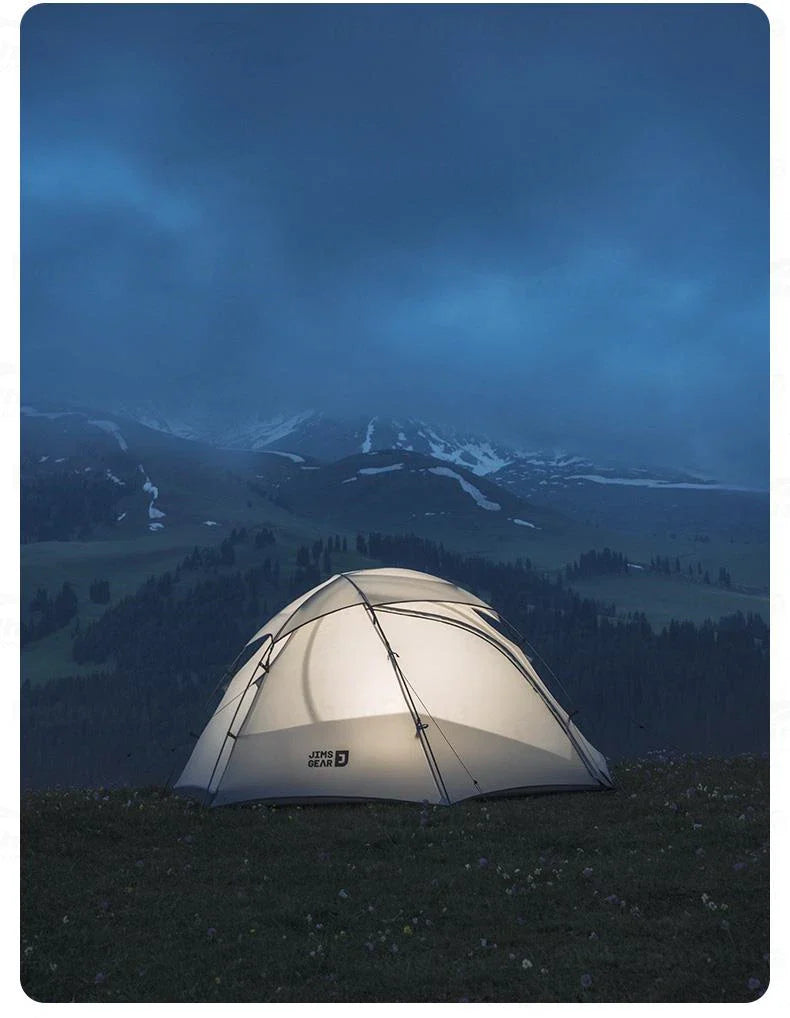 Naturehike JIM'S GEAR Series Hiking Tent Portable Ultralight Backpacking Tent 3 Bar Cross Structure 4 Seasons Tent 1-2 Persons 15D Nylon Waterproof