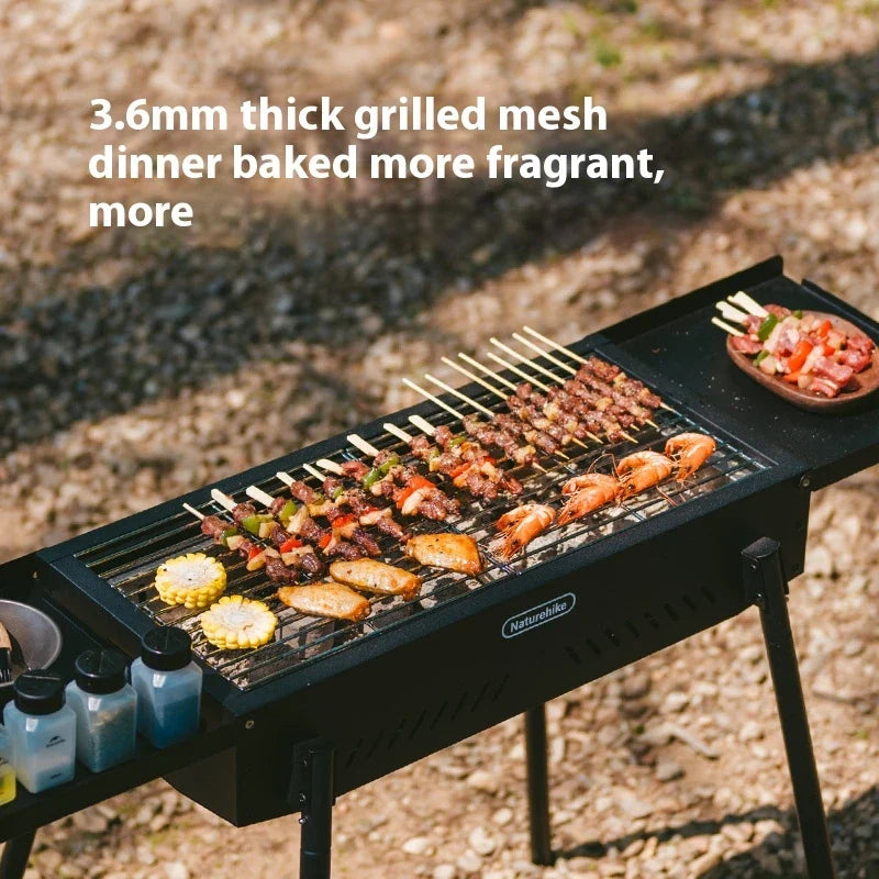 Naturehike Ink Smoke Vertical Barbecue Grill Portable Foldable Multi Functional BBQ Griller Food Grade Grilled Net Thickened Charcoal Basin Outdoor