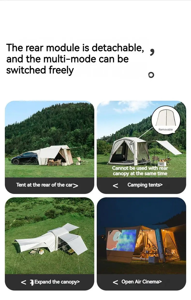 Naturehike AIR 7.0 Inflatable Car Tail Tent Portable SUV MPV Side Tunnel Tent Sunshade Waterproof Beach Car Rear Tent Camping Outdoor 35㎡ With Canopy