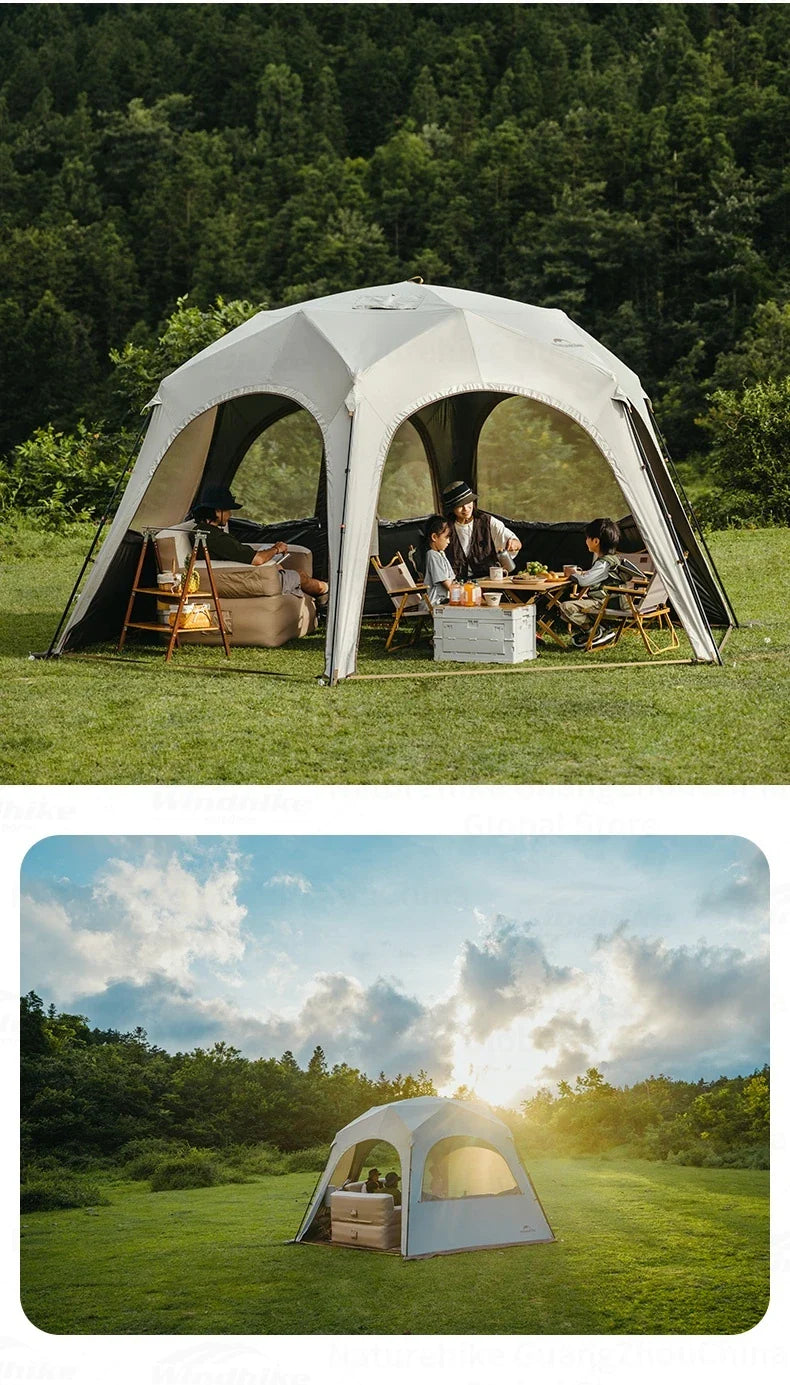 Naturehike CLOUD WORLD Series Hexagon Dome Modular Automatic Tent Canopy UPF12500+ Sunshade Windproof Waterproof PU5000+ Quick Open Tent Tarp Chimney