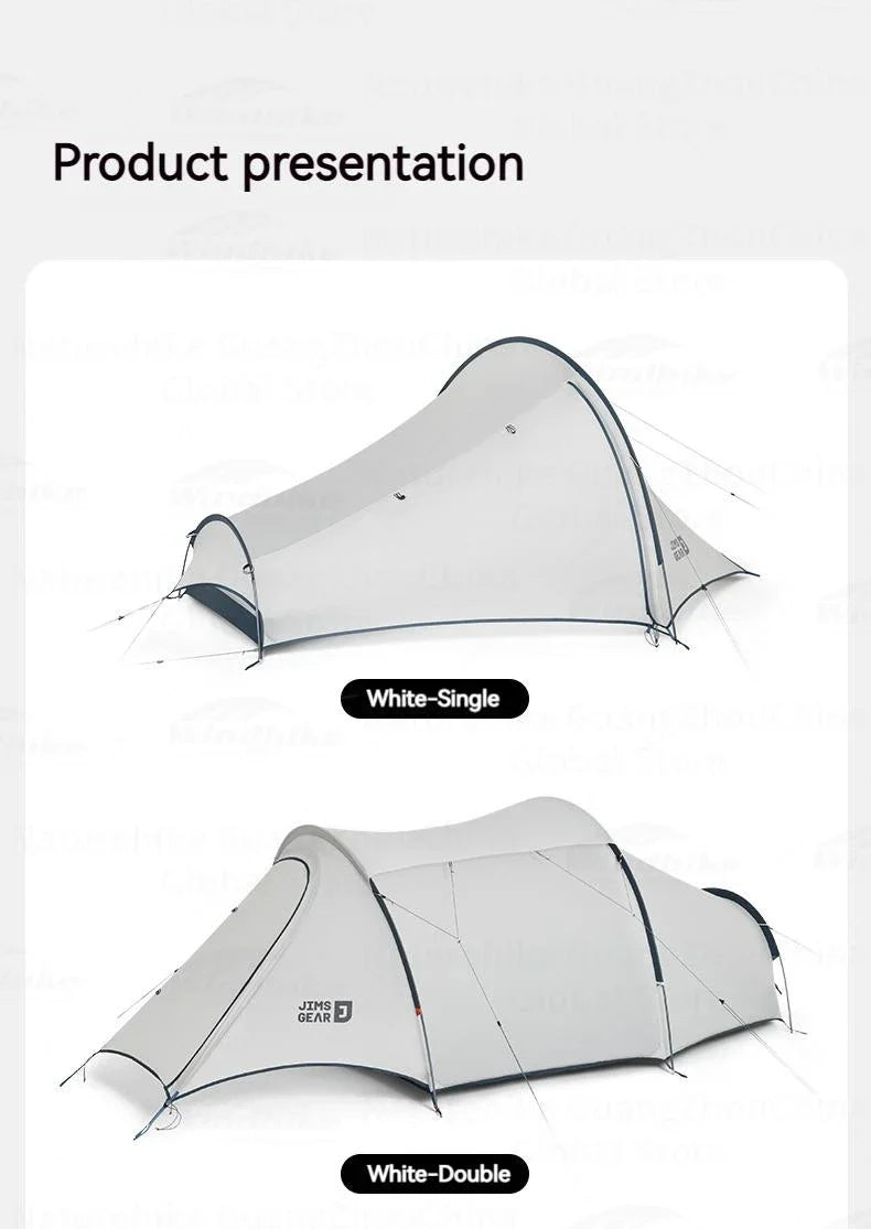Naturehike JIM'S GEAR Series Trekking Tent Portable Ultralight 4 Seasons Tunnel Tent Camping Outdoor Hiking Picnic Beach Travel Tent 2 Person Nylon Waterproof Heavy Duty Original Nature Hike