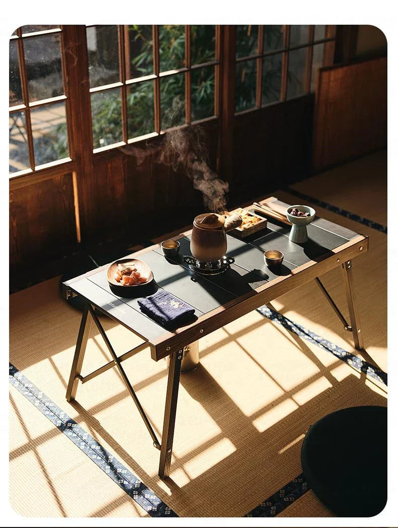 Naturehike IGT Aluminum Alloy Folding Table Multifunctional Quick-Open Table Removable BBQ Grill Wood Picnic Fishing Hiking Camping Outdoor