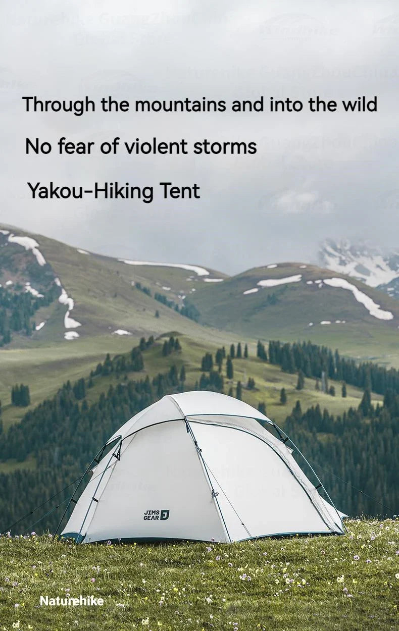 Naturehike JIM'S GEAR Series Hiking Tent Portable Ultralight Backpacking Tent 3 Bar Cross Structure 4 Seasons Tent 1-2 Persons 15D Nylon Waterproof