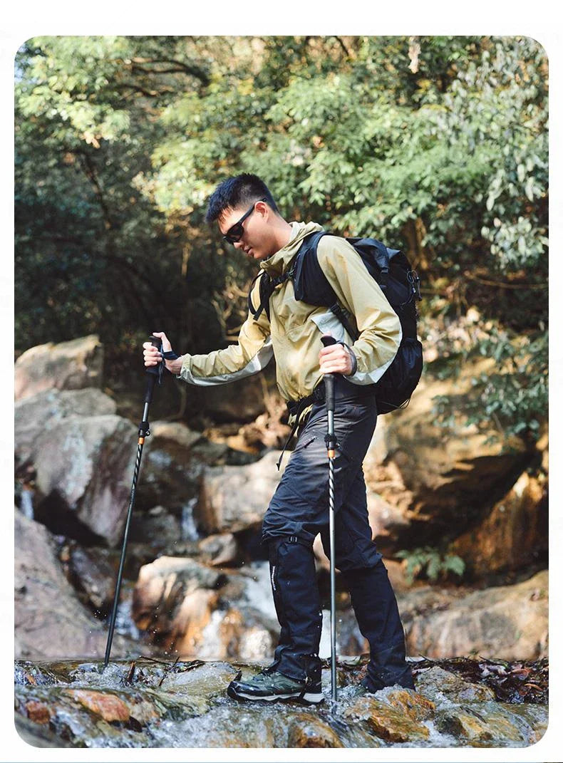 Naturehike UL Pro Mountaineering Stick Portable Ultralight 5-Section Folding Telescopic Walking Stick Pole Carbon Fiber Trekking Hiking Canes