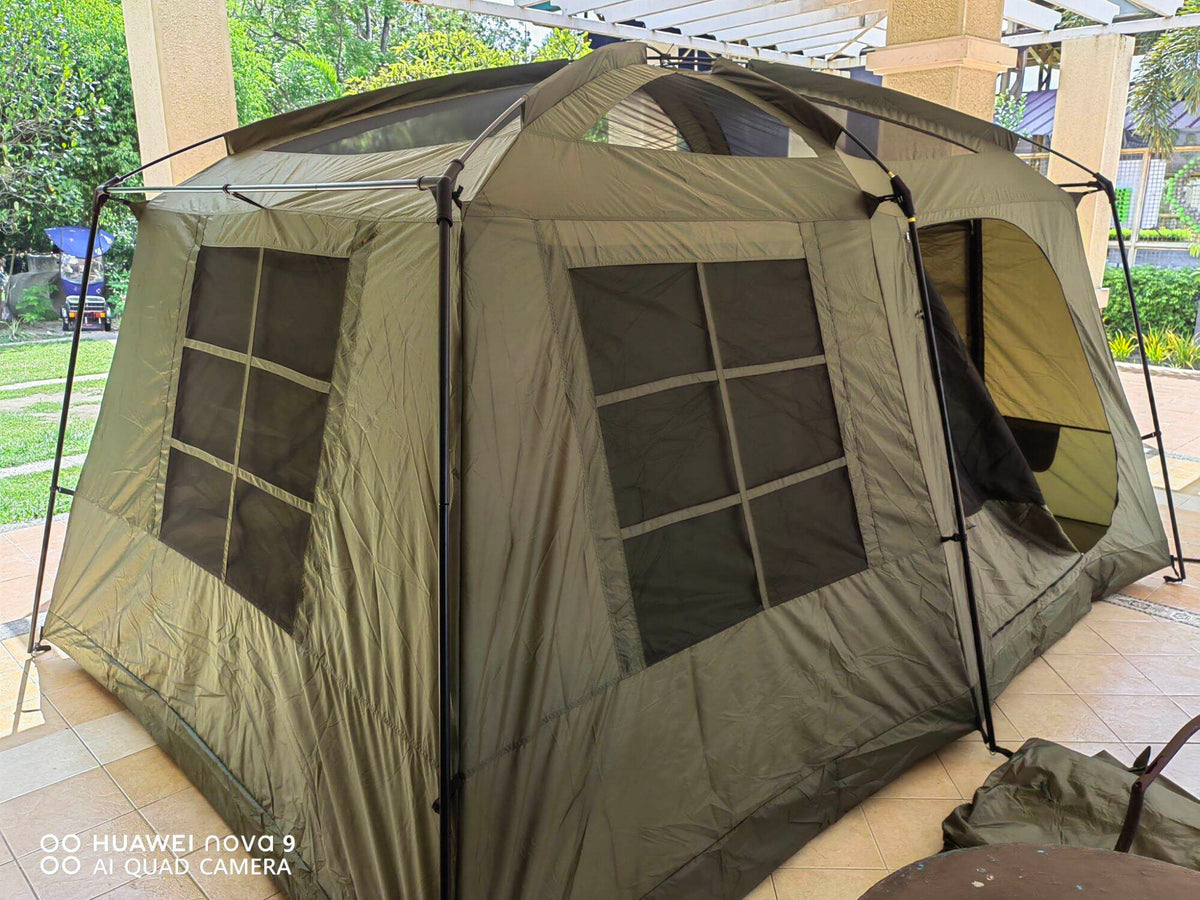 Montana VILLA Cabin Style Family Camping Tent Large Medium 5-8 Person Waterproof Manual Silver Coat
