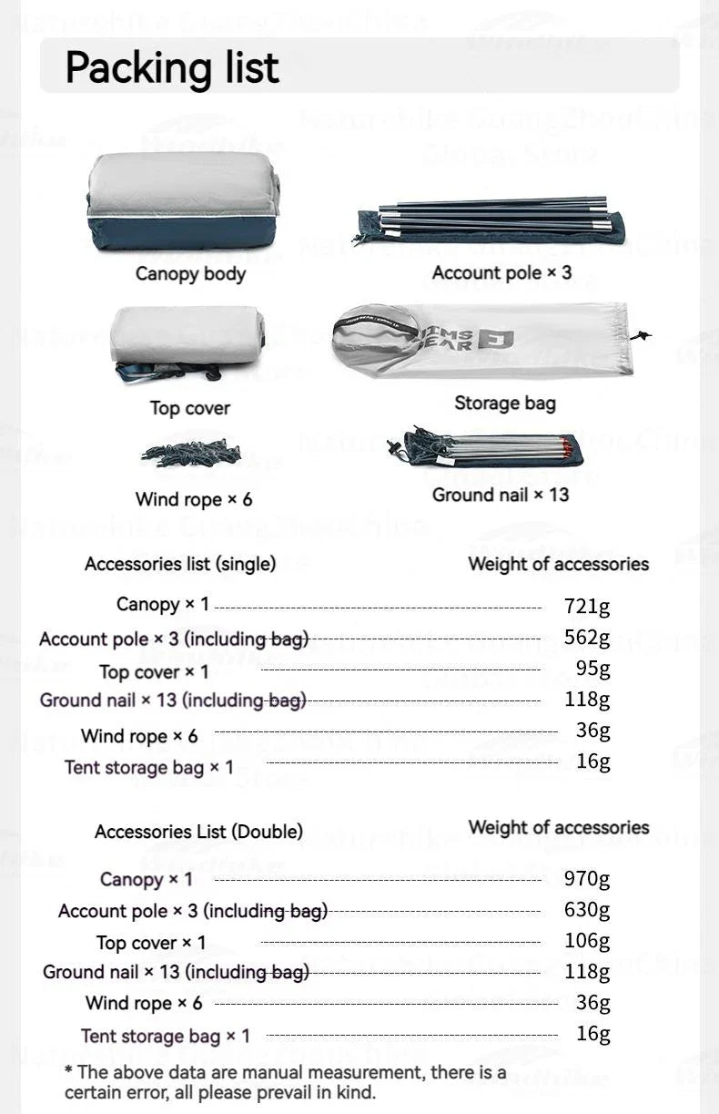 Naturehike JIM'S GEAR Series Hiking Tent Portable Ultralight Backpacking Tent 3 Bar Cross Structure 4 Seasons Tent 1-2 Persons 15D Nylon Waterproof