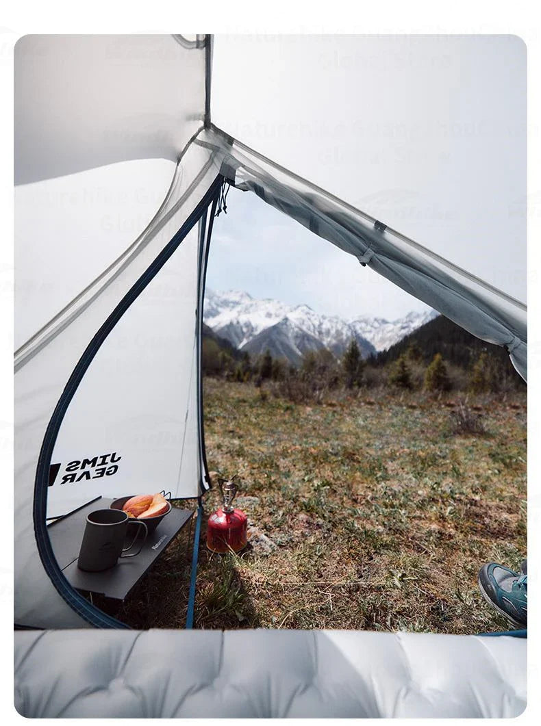 Naturehike JIM'S GEAR Series Trekking Tent Portable Ultralight 4 Seasons Tunnel Tent Camping Outdoor Hiking Picnic Beach Travel Tent 2 Person Nylon Waterproof Heavy Duty Original Nature Hike