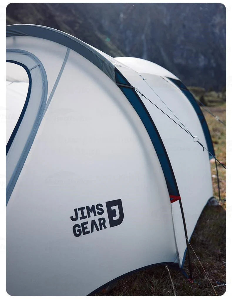 Naturehike JIM'S GEAR Series Trekking Tent Portable Ultralight 4 Seasons Tunnel Tent Camping Outdoor Hiking Picnic Beach Travel Tent 2 Person Nylon Waterproof Heavy Duty Original Nature Hike