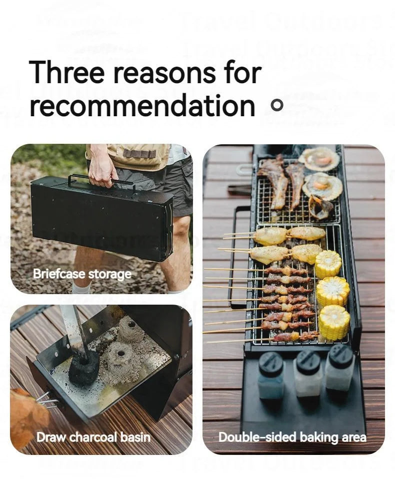 Naturehike Folding Desktop Grill Outdoor Portable Lightweight Barbecue BBQ Stove Burner Charcoal Grill Easy To Disassemble And Wash Camping Hiking