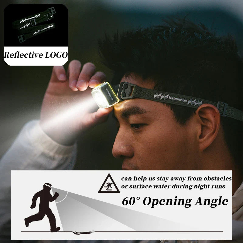 Naturehike Night Running Headlamp Portable Lightweight Strong Light Professional Powerful Torch Head Lamp Waterproof Head Light Outdoor Camping