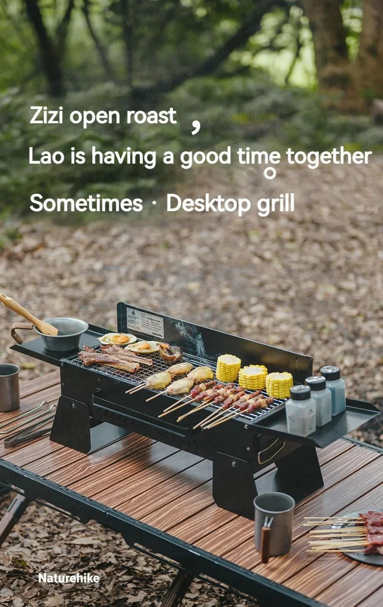 Naturehike Folding Desktop Grill Outdoor Portable Lightweight Barbecue BBQ Stove Burner Charcoal Grill Easy To Disassemble And Wash Camping Hiking