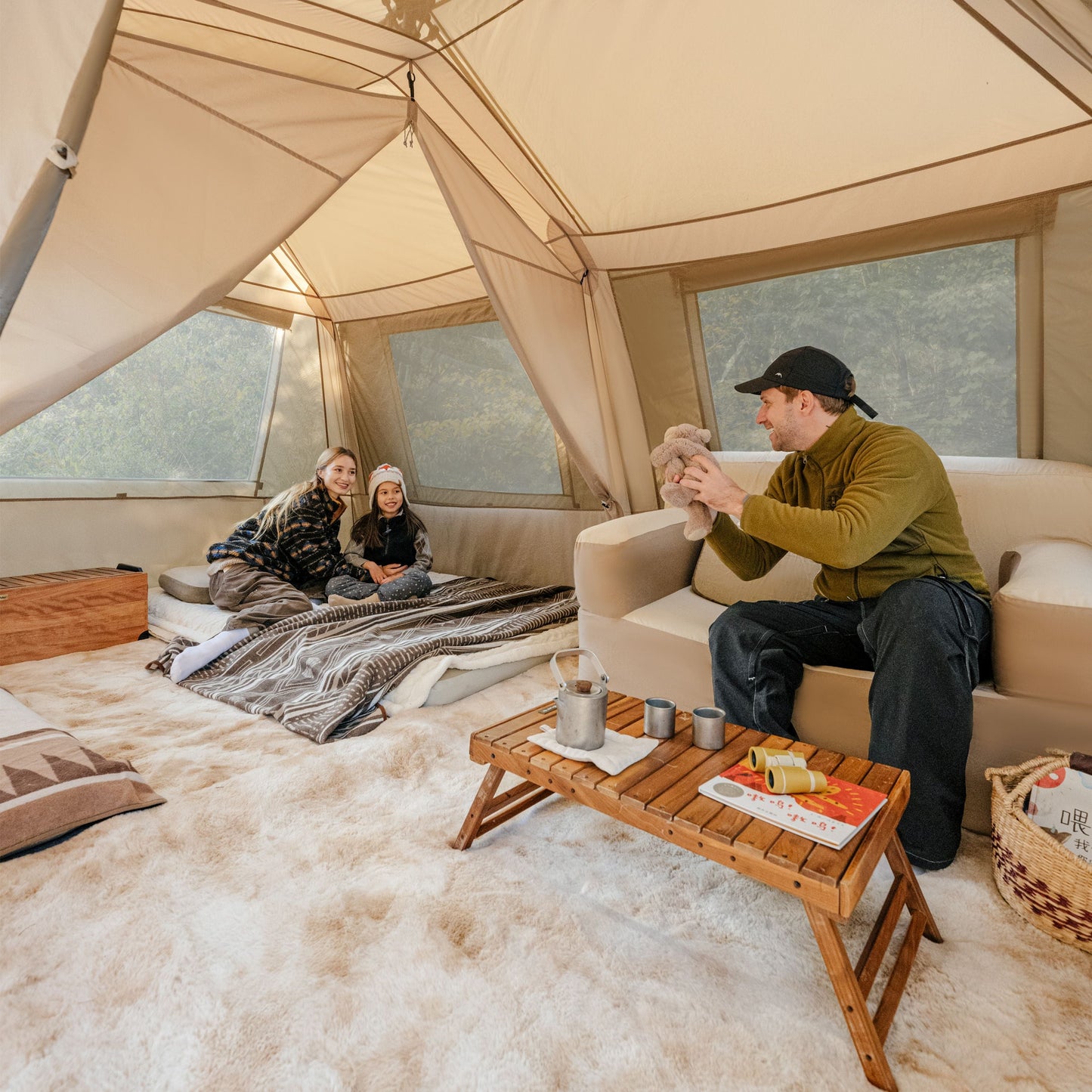 Naturehike VILLAGE 13 LITE Ridge Automatic Tent Fast Build Cabin Style Tent 6-8 Persons 2 Bedroom 1 Living Area Large 13m² Interior Space Outdoor