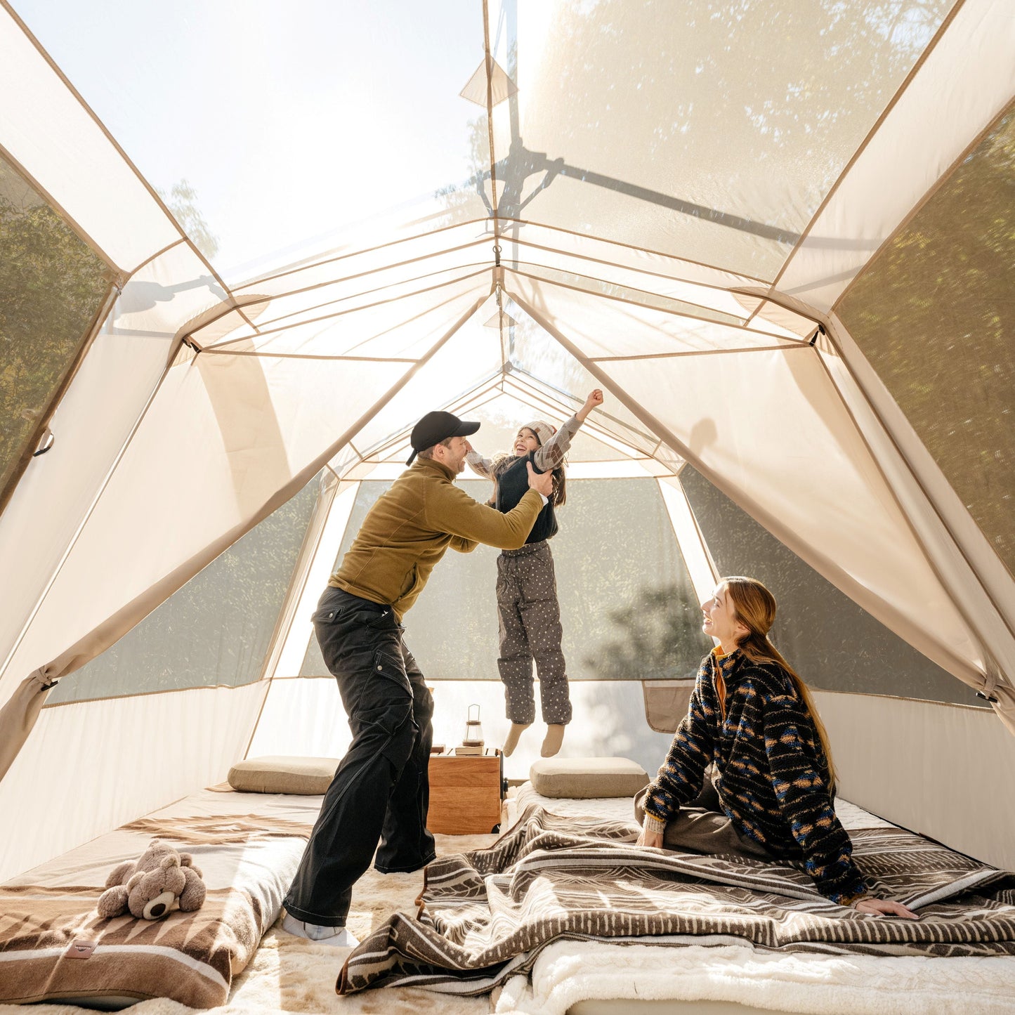 Naturehike VILLAGE 13 LITE Ridge Automatic Tent Fast Build Cabin Style Tent 6-8 Persons 2 Bedroom 1 Living Area Large 13m² Interior Space Outdoor