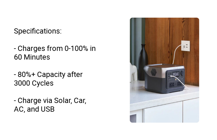 Ecoflow RIVER 2 Max Power Station 499/512Wh Solar Generator With LiFePO4 Battery Charging In 1 Hour 500W Up To 1000W With X-Boost Power Emergency Power Source Energy Storage