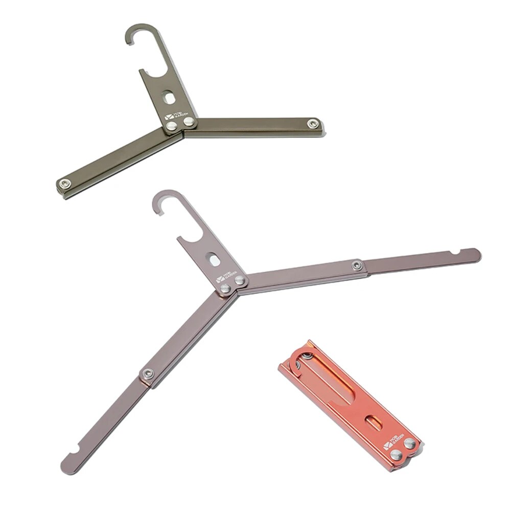 MOBI GARDEN Portable Aluminum Alloy Folding Hanger Ultralight Scalable Foldable Compact Hanger Outdoor Hanging clothes