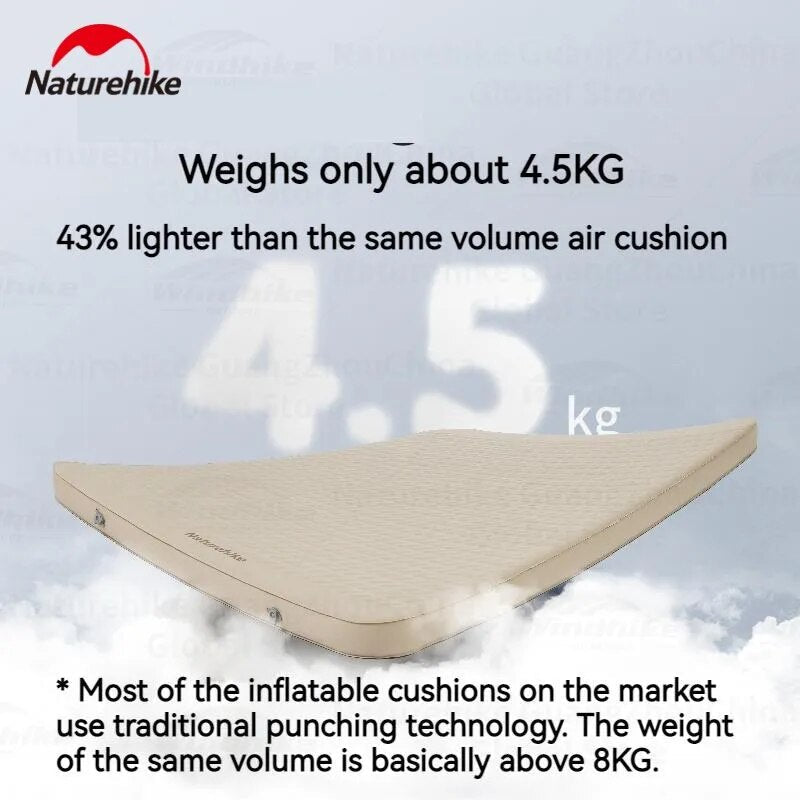 Naturehike FEATHER BONE C12 Inflatable Sleeping Pad Cushion Foam Queen Size Mattress Bed Mat Portable Storage Built-in Air Inflate Deflate Pump
