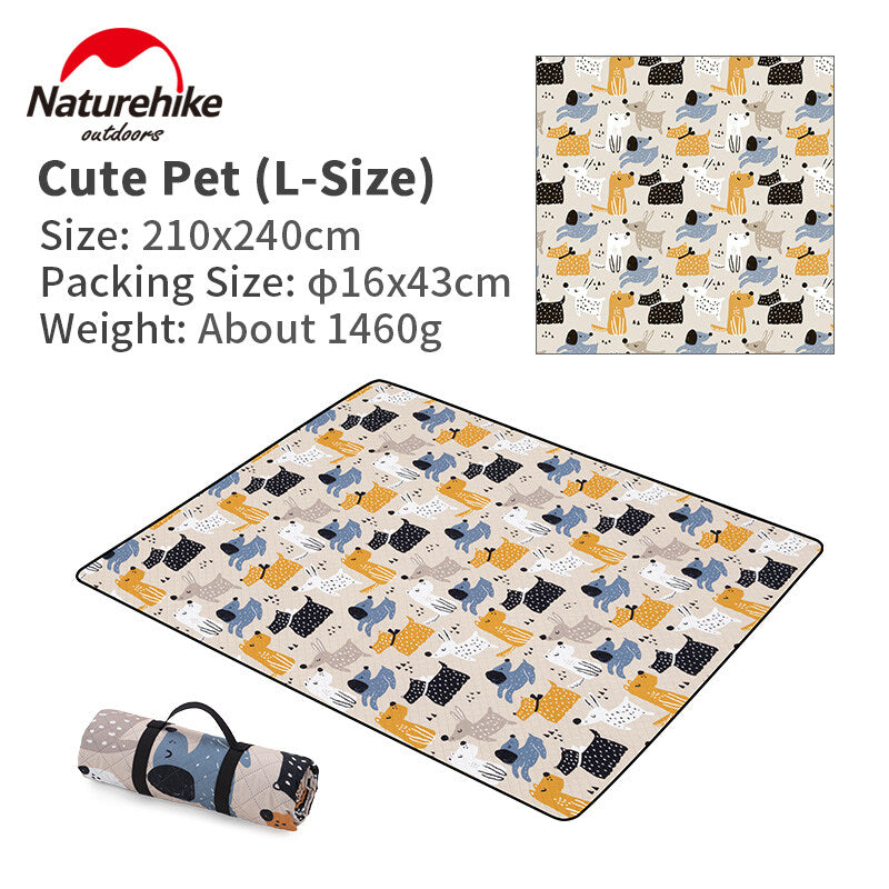 Naturehike Printed Picnic Mat Blanket Portable Waterproof Washable Double-Sided Outdoor Camping Comfortable Foam Pad Small Medium Large