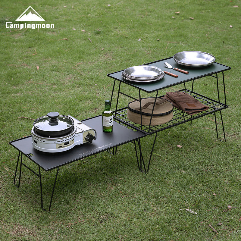 Campingmoon T-235 Series Modular Folding Table Portable Foldable Storage Multi-Purpose Stackable Table Easy To Setup Load Bearing 30kg Max Outdoor