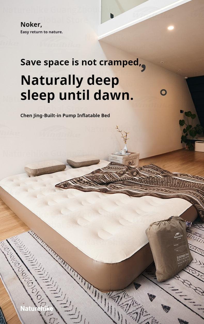 Naturehike Built-In Pump Inflatable Bed Portable Lightweight 1-3 Person Air Mattress Camping Tent Bed Sleeping Pad Home Mat Cushion Outdoor Travel