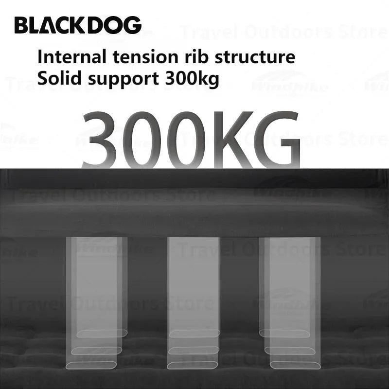 BLACKDOG Automatic Air Inflatable Black Camping Double Portable Sofa Bed 45cm Height up to 300kg Max Load Built-in Electric Air Pump Rechargeable USBC