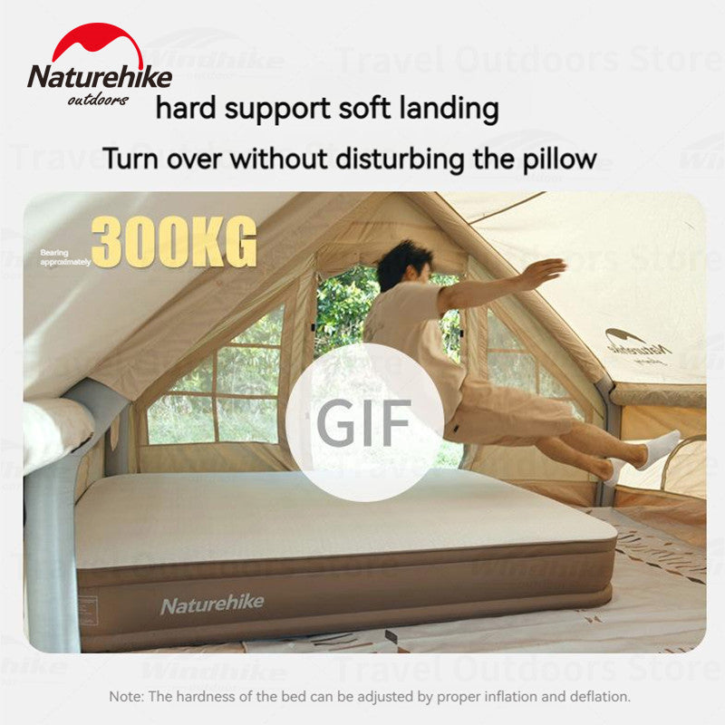 Naturehike Inflatable Air Mat Outdoor Double Mattress Tent Sleeping Pad Tourist Inflating Bed With 4 in 1 Built-in Pump Camping Hiking Picnic Beach Travel Heavy Duty Original Nature Hike
