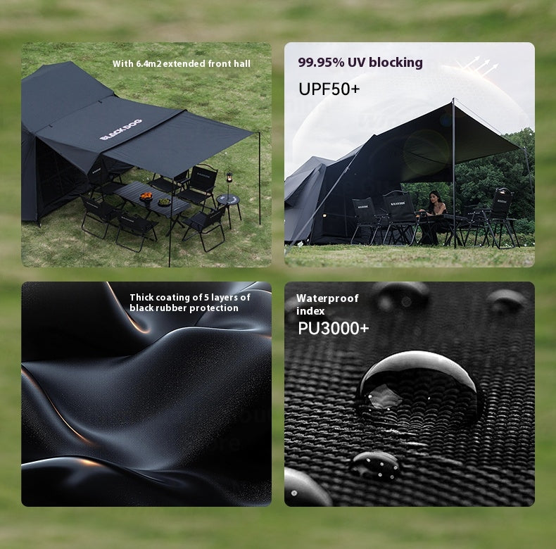 Blackdog CLOUD HOME 6.0 Automatic Tent Portable Black Coated Sunscreen Quick Opening Ridge Tent Waterproof With Sun Shelter Outdoor Camping Picnic Family House