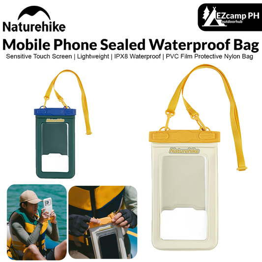 Naturehike Aqua Sealed Waterproof Smartphone Bag 50m Deep Touch Screen Hanging Neck Buoyancy Storage Dry Bag Cellphone Case Cover PVC Film Protective