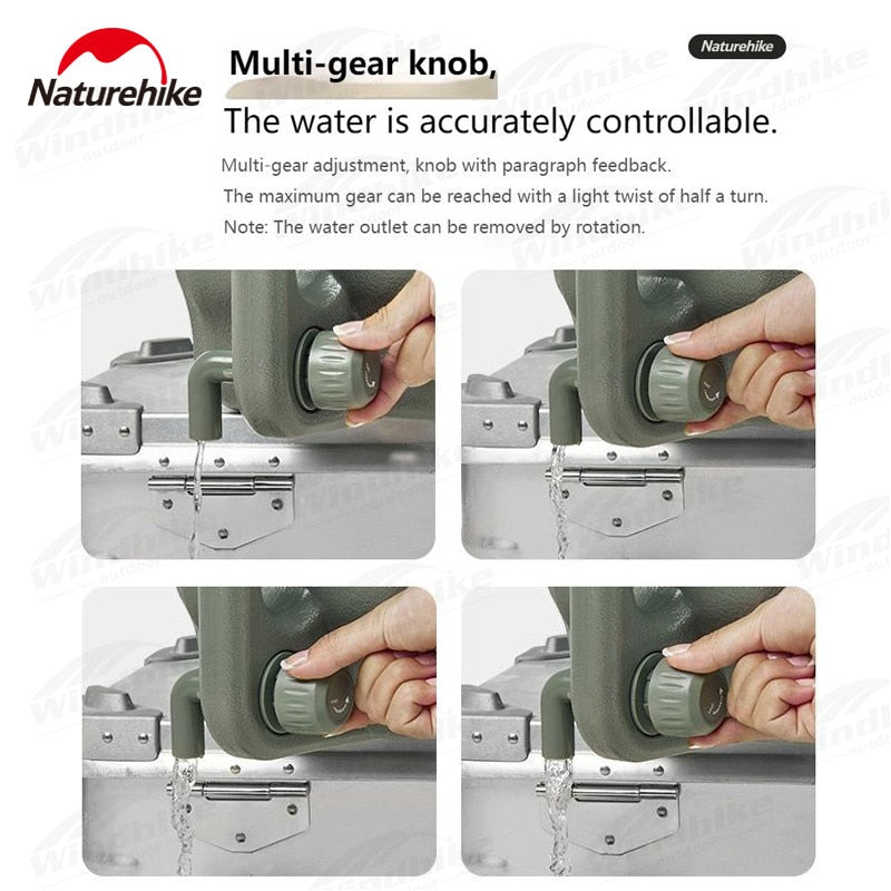 Naturehike 12L / 20L PE Outdoor Portable Bucket Food Grade Plastic Retro Style Travel Picnic Drinking Water Storage Container Camping Equipment
