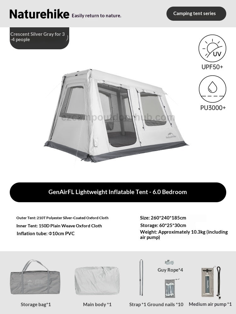 Naturehike 2026 AIR FL 13.0 / 6 0 / 3.0 Modular Tent Portable 6-8 Persons Air Inflatable Camping Tent Multiple Setups TPU Panoramic Sunroof Outdoor