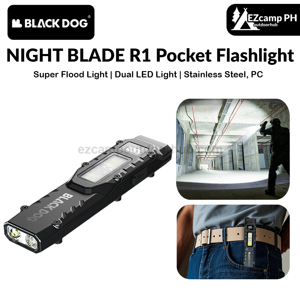 Blackdog NIGHT BLADE R1 Pocket Flashlight Portable Ultralight Multipurpose Tactical Dual LED Core Bright Flashlight IPX4 Waterproof 15H Battery Life 810LM Outdoor Hiking Travel