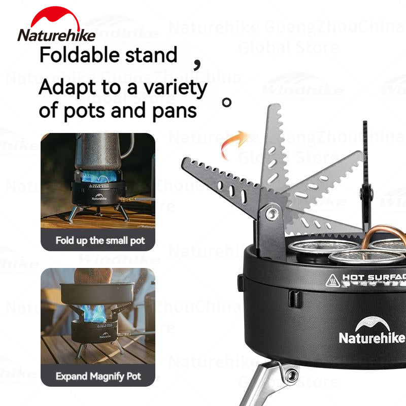 Naturehike DARK STAR Three Head Stove Camping 3300W High Power IGT Gas Stove Portable Foldable Ultralight Burner Furnance Cooker Heater Outdoor