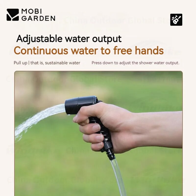 MOBI GARDEN Portable Shower Bag Outdoor 10L/20L Large-Capacity Foot-Operated Air Pump Shower Bath Camping Water Bag Simple Solar Heating Bag Camping Hiking Picnic Travel Heavy Duty Original MobiGarden