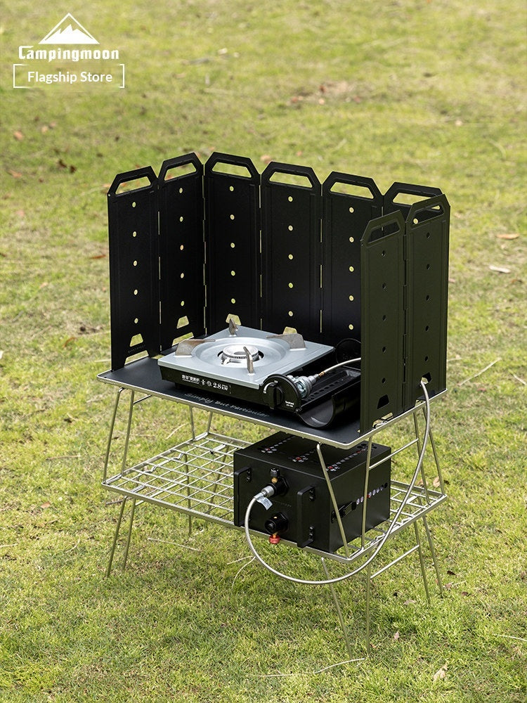 Campingmoon YD-40 / YD-50 Heavy Duty Iron Windshield 40-50CM Height Stove Grill Wind Breaker Steel Enclosure Camping Outdoor Cooking Accessories