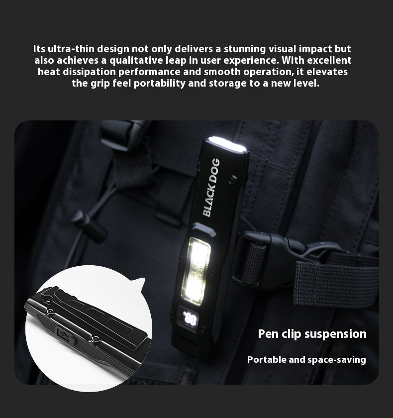 Blackdog NIGHT BLADE R1 Pocket Flashlight Portable Ultralight Multipurpose Tactical Dual LED Core Bright Flashlight IPX4 Waterproof 15H Battery Life 810LM Outdoor Hiking Travel