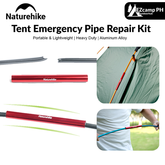 Naturehike Tent Emergency Pipe Repair Kit Set Portable Lightweight 4pcs Red Aluminum Alloy Single Rod First Aid Repair Pipe Splint Tube 13mm Diameter