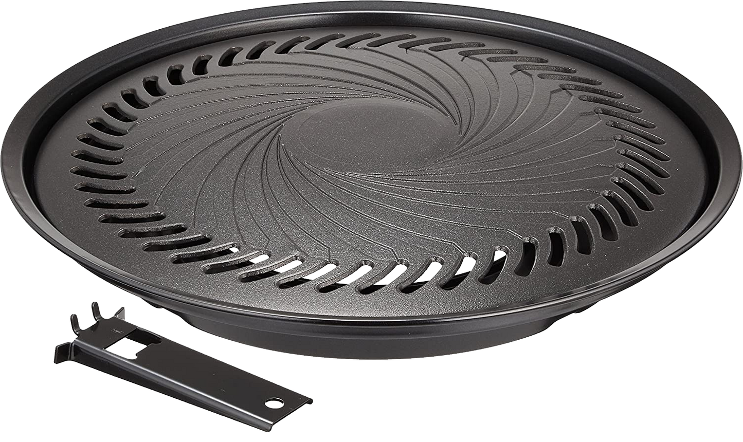 Iwatani CB-A-YPL Yakiniku BBQ Plate (Large) Portable Wide Grilling Area Non-stick Coating Barbecue Plate Die-cast Aluminum With Steel Handle Black