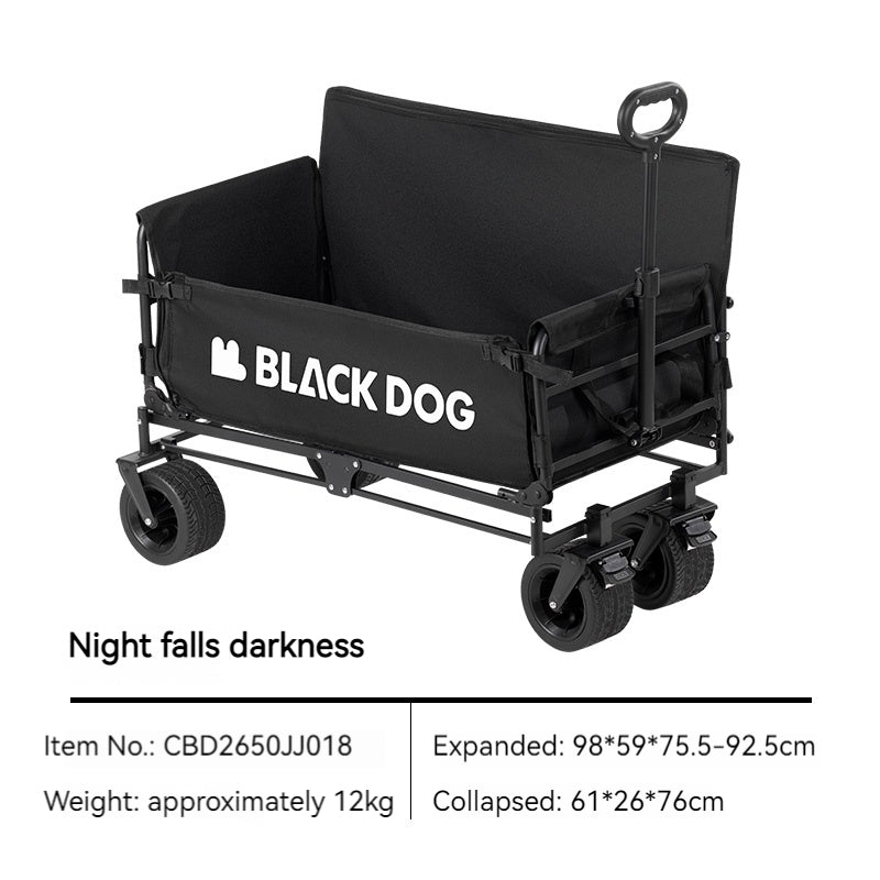 Blackdog TRAVELER 3 in 1 Outdoor Camping Cart Trolley and Chair Cot Bed Combo All Terrain Wagon