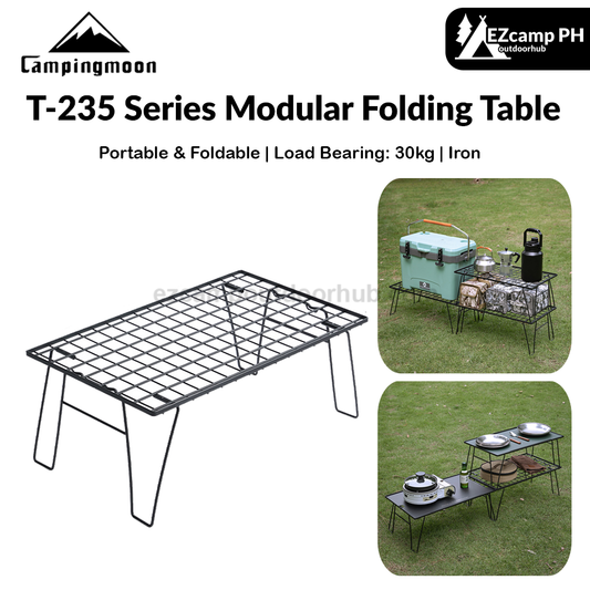 Campingmoon T-235 Series Modular Folding Table Portable Foldable Storage Multi-Purpose Stackable Table Easy To Setup Load Bearing 30kg Max Outdoor