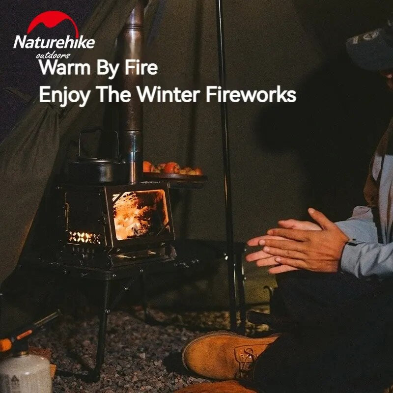 Naturehike ICEFIELD ELF Fire Wood Stove Outdoor Camping Heating Cooking Burner Tent Firewood Heater Boiling Water 4kg Ultralight Stainless Steel 430 Portable Nature Hike
