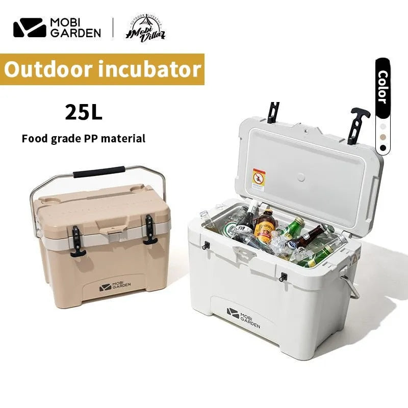 Mobi Garden GLACIER Rotomolded Cooler Storage Box 25L Food Drink Ice Chest Cold Hot Container Cold up to 84H Long Lasting Food Grade PU PP Material
