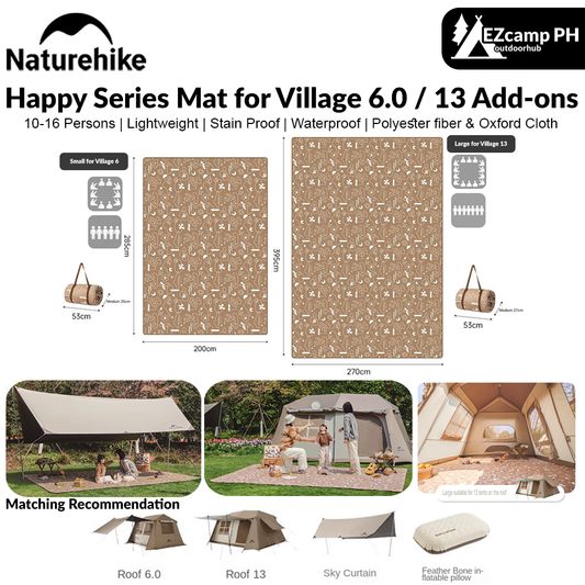 Naturehike Happy Series Mat for Village 6.0 / 13 Add-ons for VILLAGE 6.0 & 13 Tent Interior Moisture Proof Anti-oil Stain Mattress Add-on Accessories